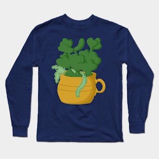 Succulent in Yellow Cup Long Sleeve T-Shirt